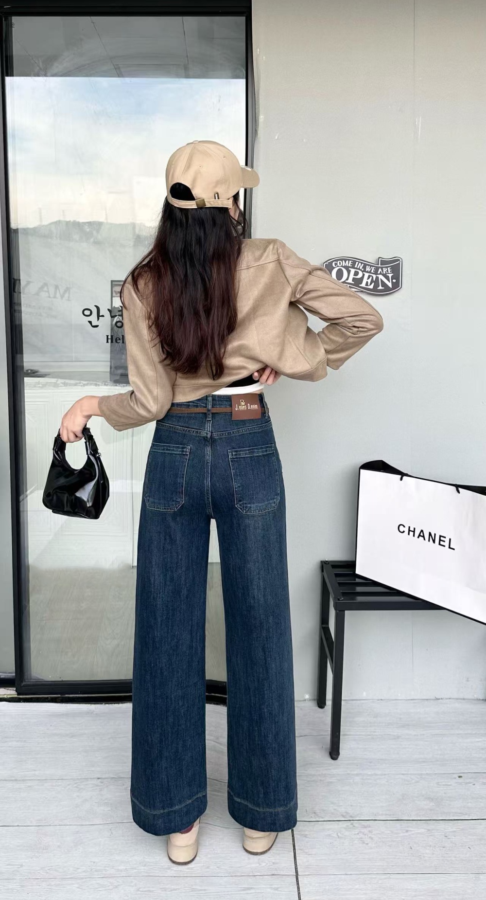 Autumn high waist slim thin straight pants jeans