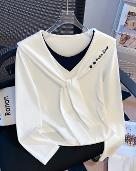 Niche T-shirt splice tops 2pcs set for women