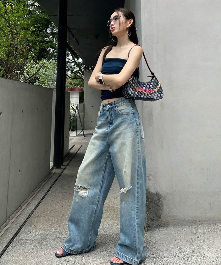 Straight pants Casual long pants loose retro jeans