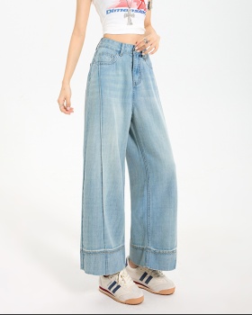 High waist denim cool wide leg loose pants