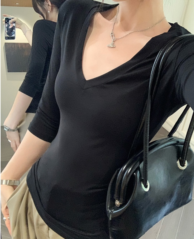 Short sleeve slim unique tops summer thin T-shirt for women