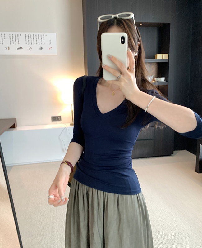 Short sleeve slim unique tops summer thin T-shirt for women
