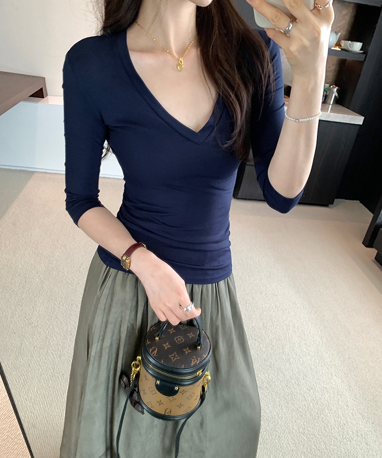 Short sleeve slim unique tops summer thin T-shirt for women