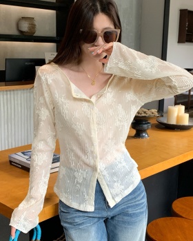Wears outside apricot cardigan temperament tops for women