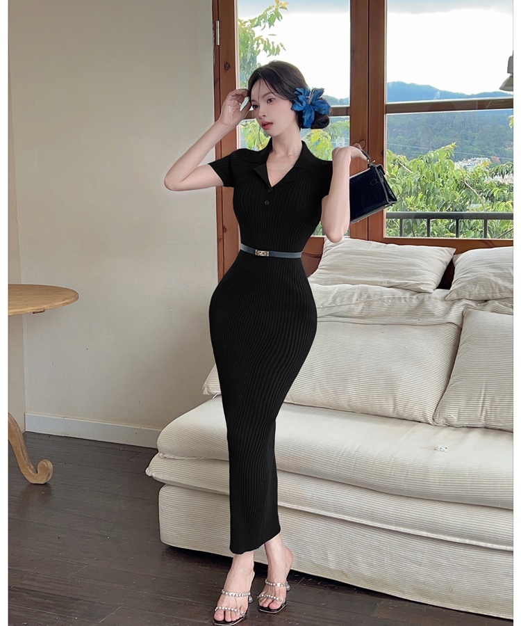 Temperament blue dress summer long dress for women