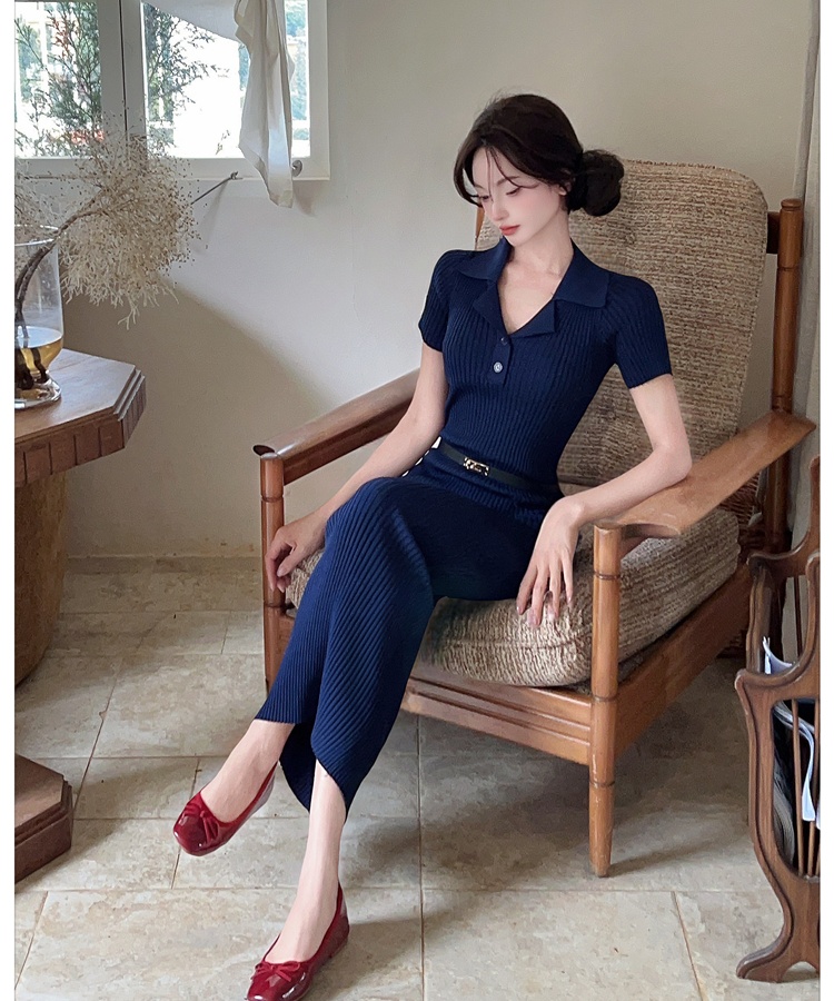 Temperament blue dress summer long dress for women