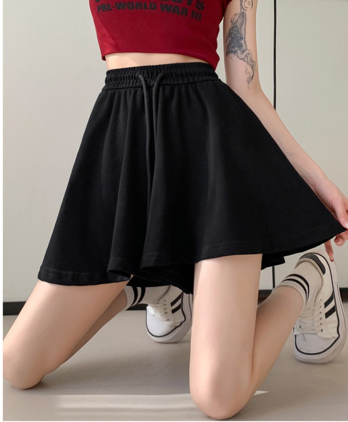 Wide leg pleated shorts summer wears outside pants for women