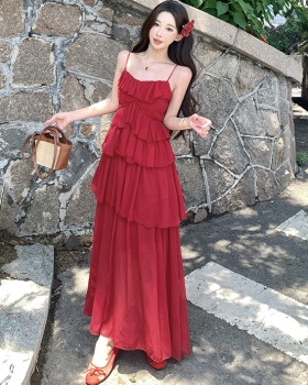 Seaside temperament long dress sling dress for women