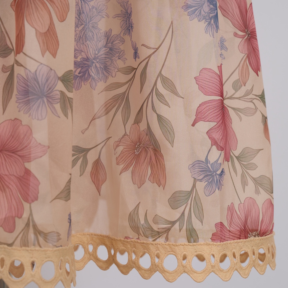 Court style floral printing dress for women