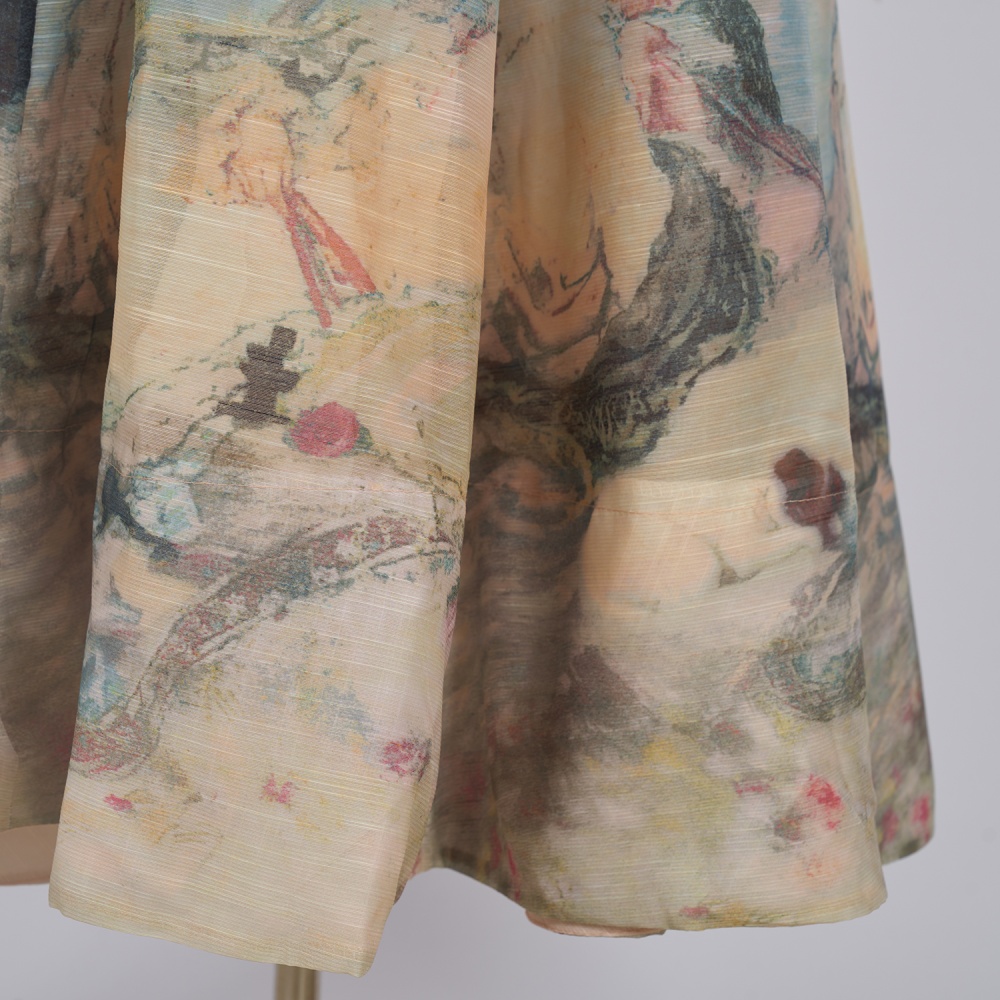 Temperament painting spring summer sweet formal dress