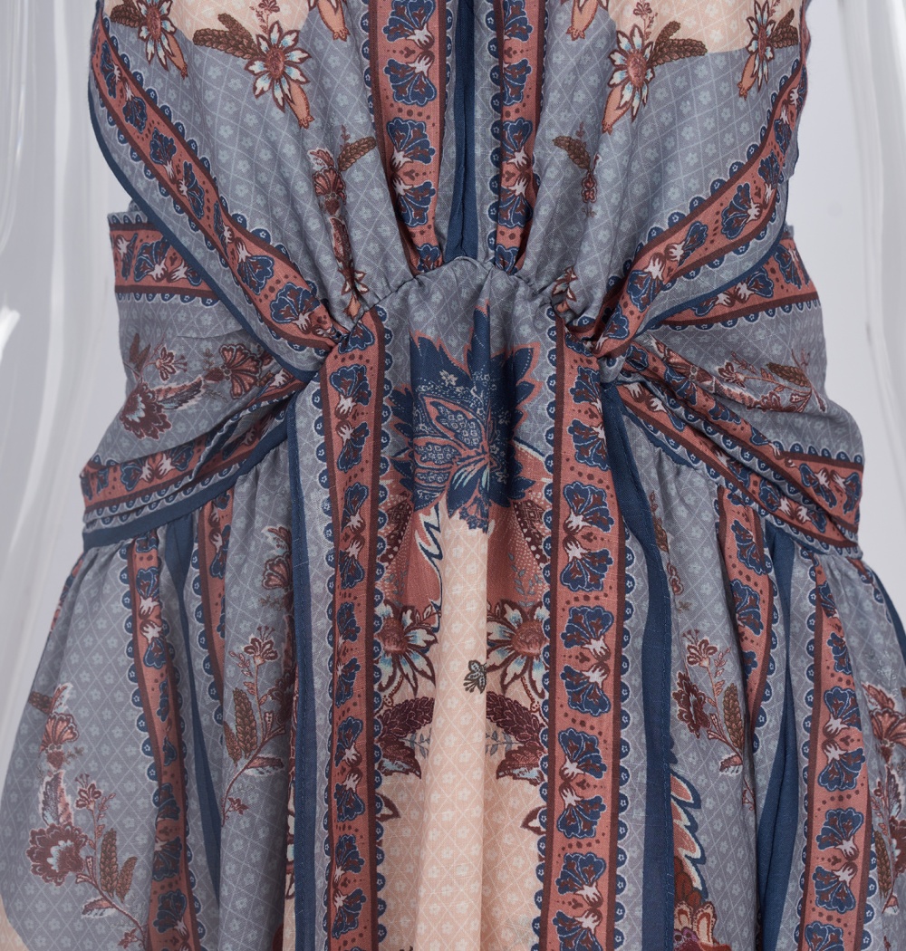 Sling printing halter niche dress