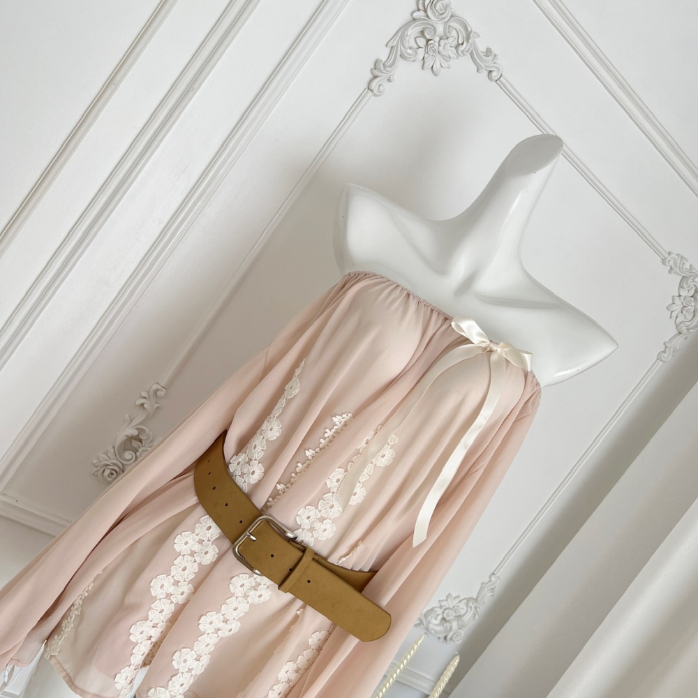 Stereoscopic long sleeve chiffon tops flowers loose shirt