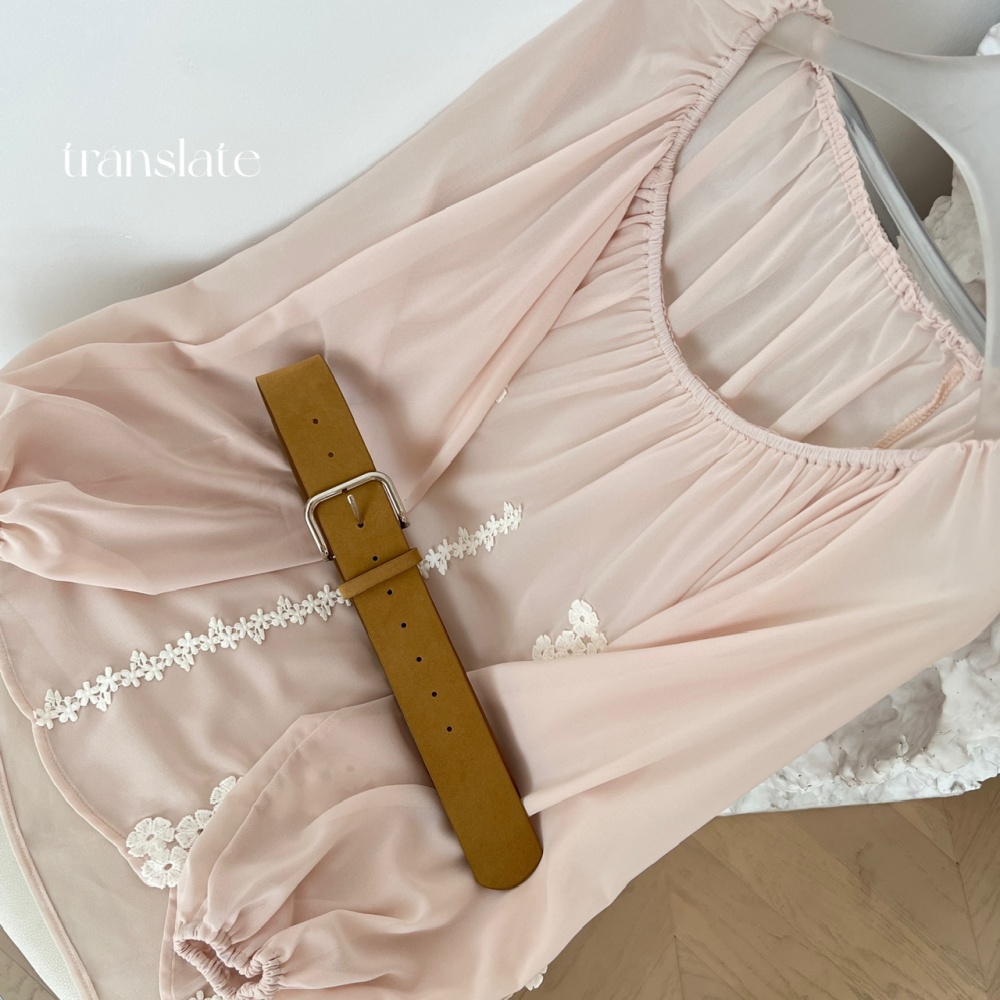 Stereoscopic long sleeve chiffon tops flowers loose shirt