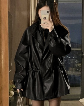 Double collar locomotive coat autumn jacket for women