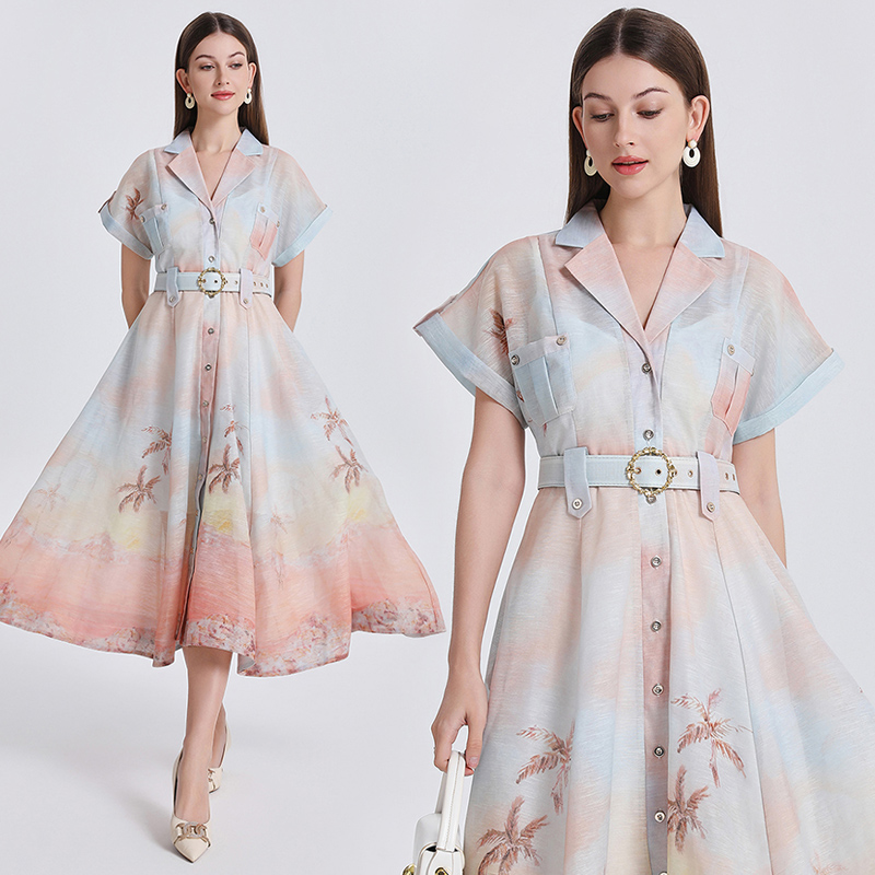 A-line dress raglan sleeve business suit 2pcs set