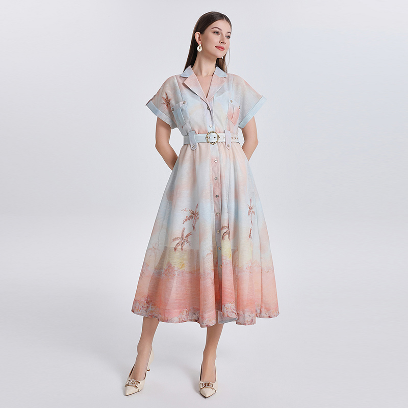 A-line dress raglan sleeve business suit 2pcs set