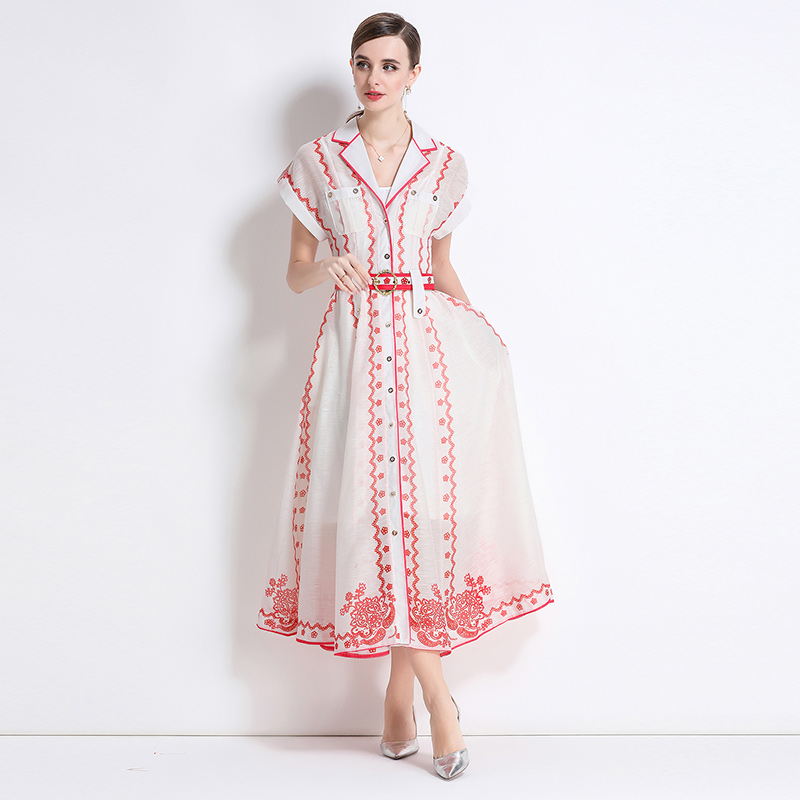 Silk linen dress A-line business suit 2pcs set
