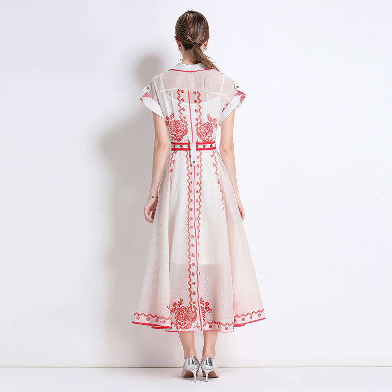 Silk linen dress A-line business suit 2pcs set