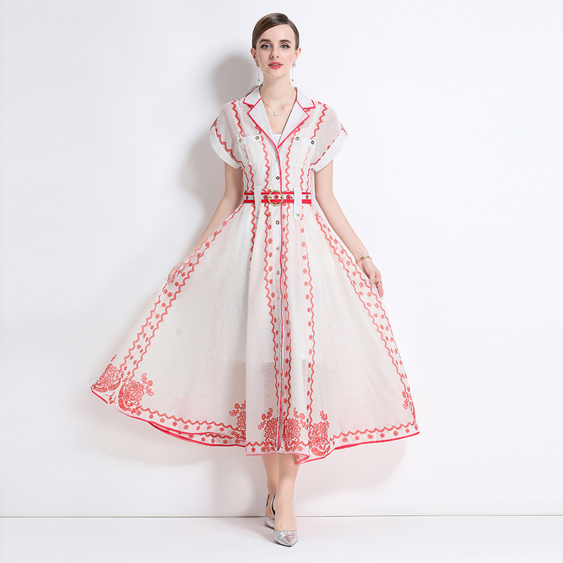 Silk linen dress A-line business suit 2pcs set