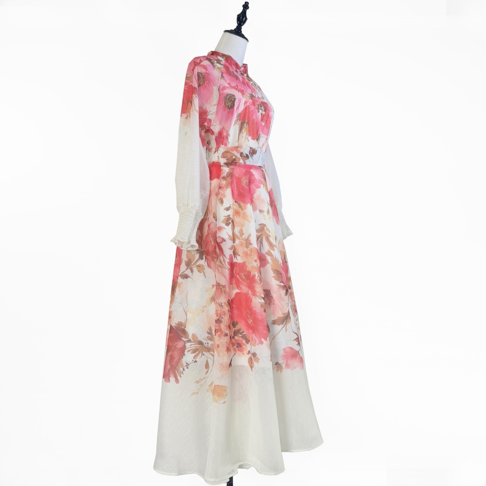 Single-breasted shirt high waist long skirt a set