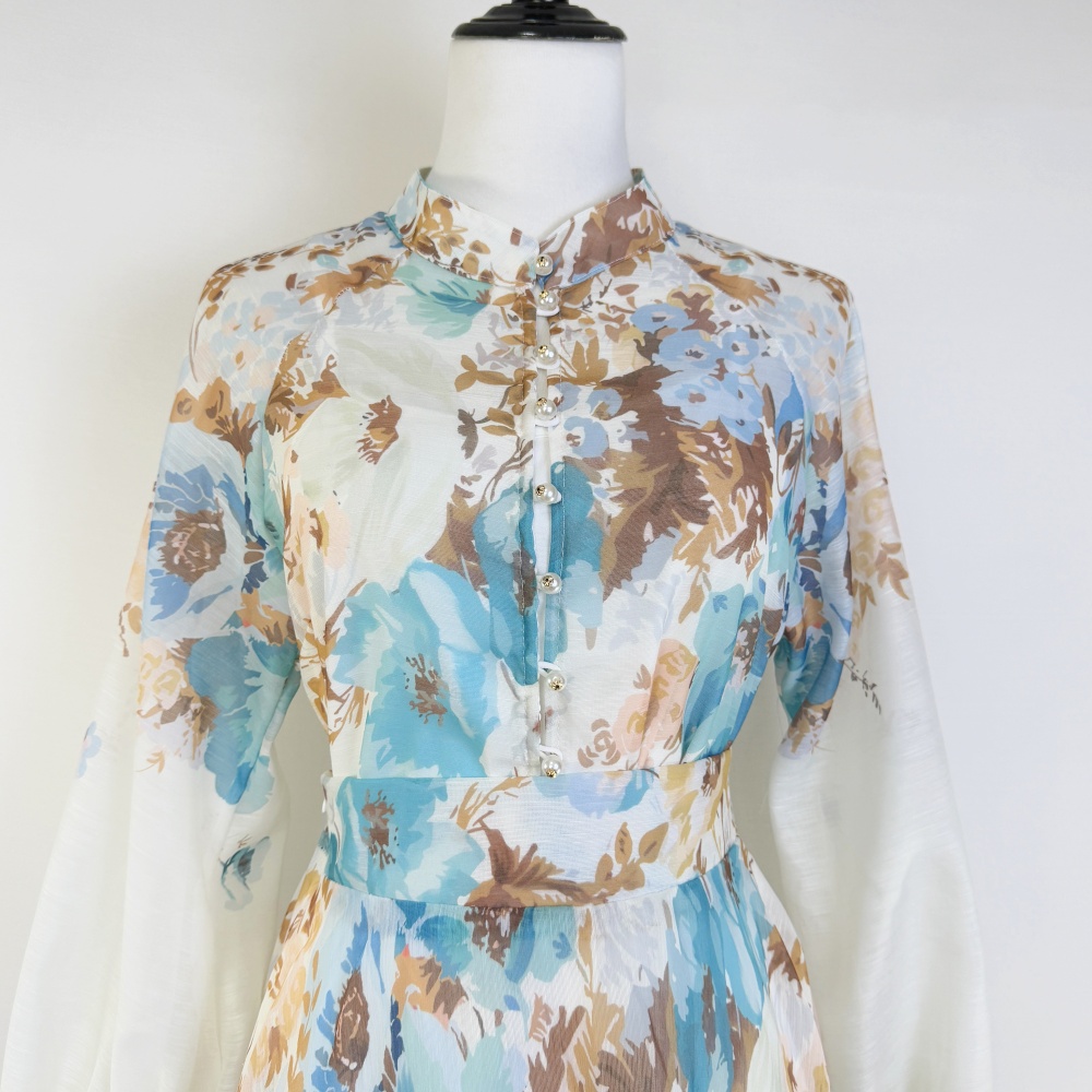 Single-breasted shirt high waist long skirt a set