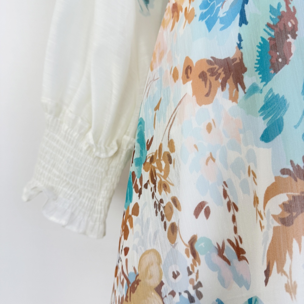 Single-breasted shirt high waist long skirt a set