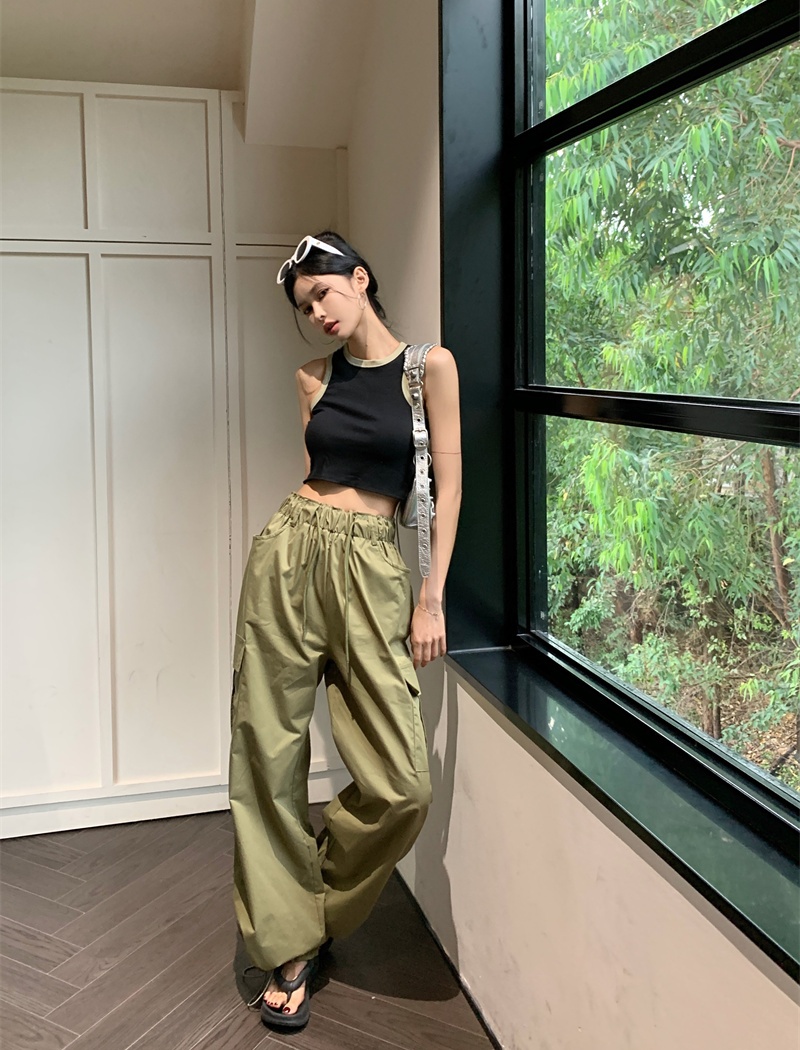 Elastic high waist work pants