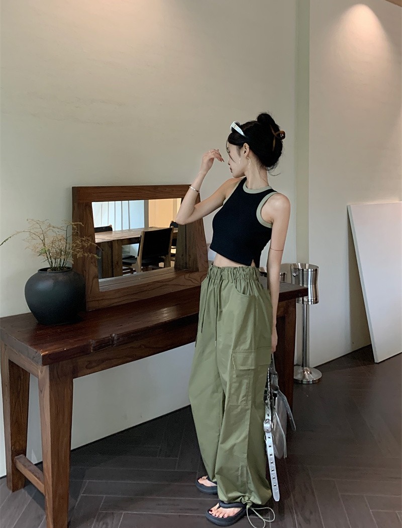 Elastic high waist work pants