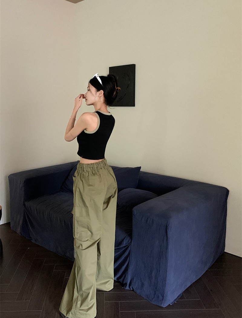 Elastic high waist work pants