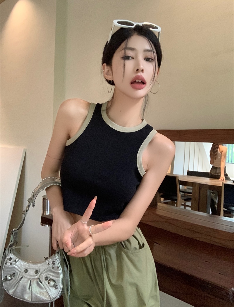 Mixed colors work pants slim vest 2pcs set for women