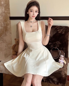 U-neck niche France style summer sexy enticement T-back