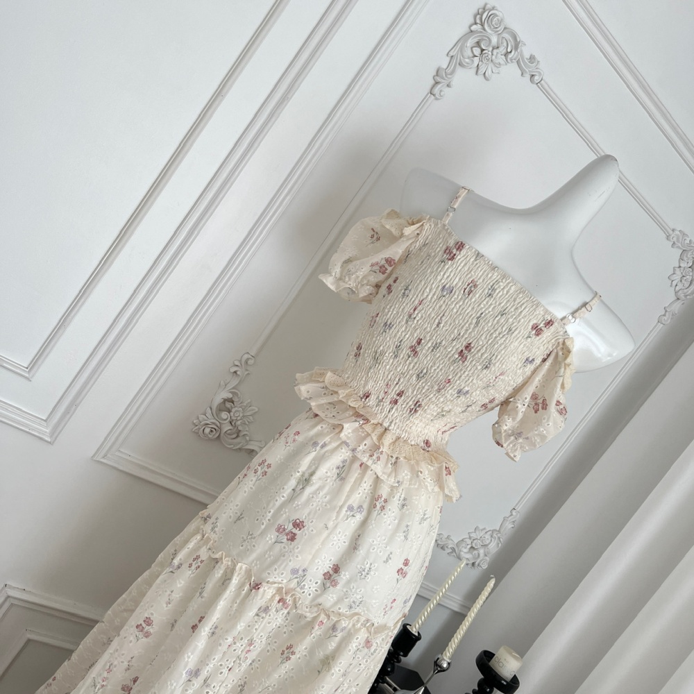 Small long skirt half summer tops a set for women