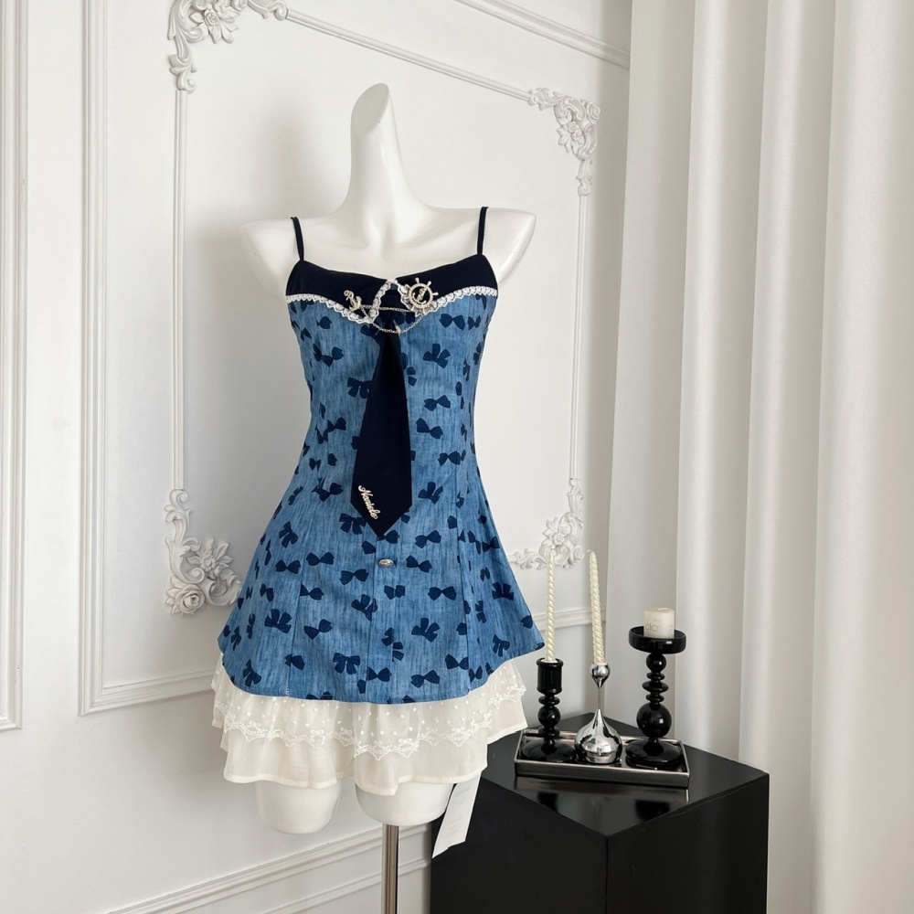 Summer niche slim spicegirl sweet dress