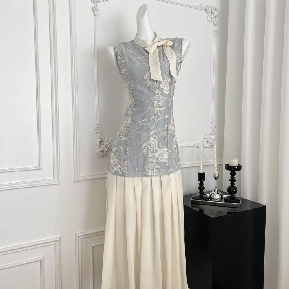 Bow sleeveless dress