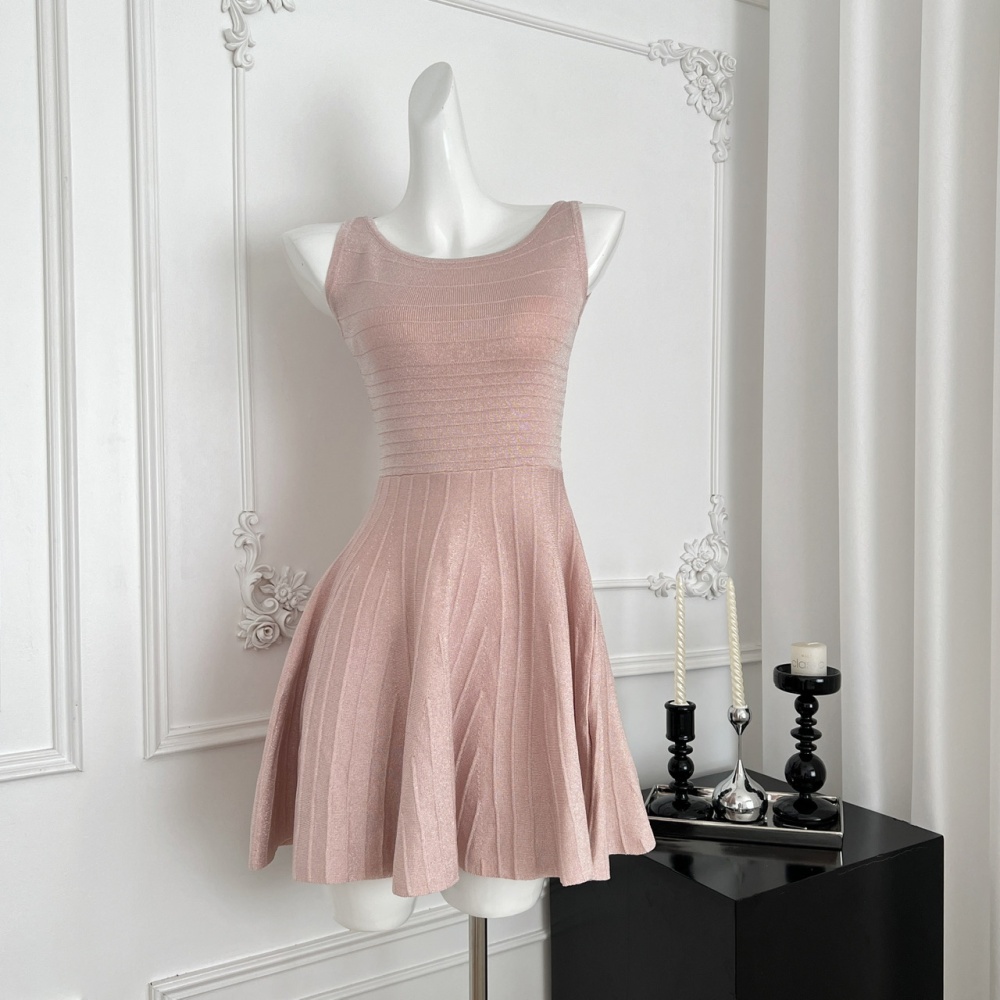 High waist liangsi dazzle temperament sleeveless dress