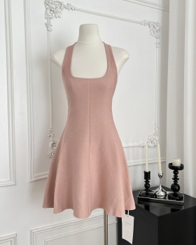 Halter dress hollow strap dress