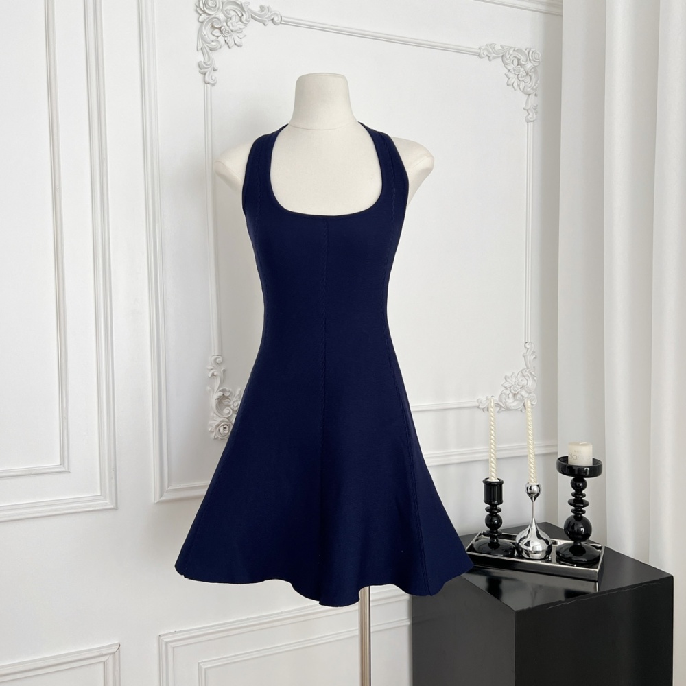 Halter dress hollow strap dress