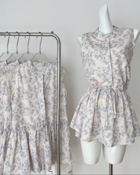 Slim blue and white porcelain dress summer T-back