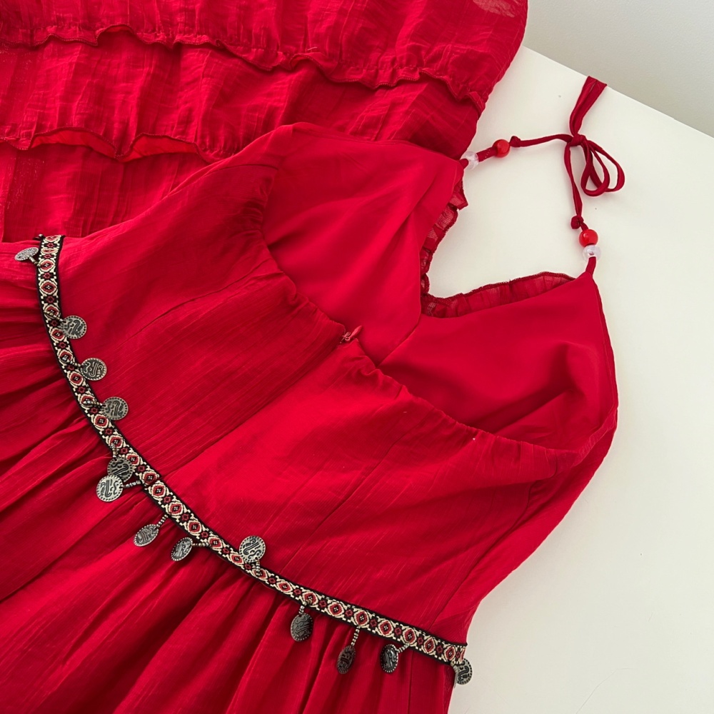 Vacation V-neck strap dress seaside halter dress