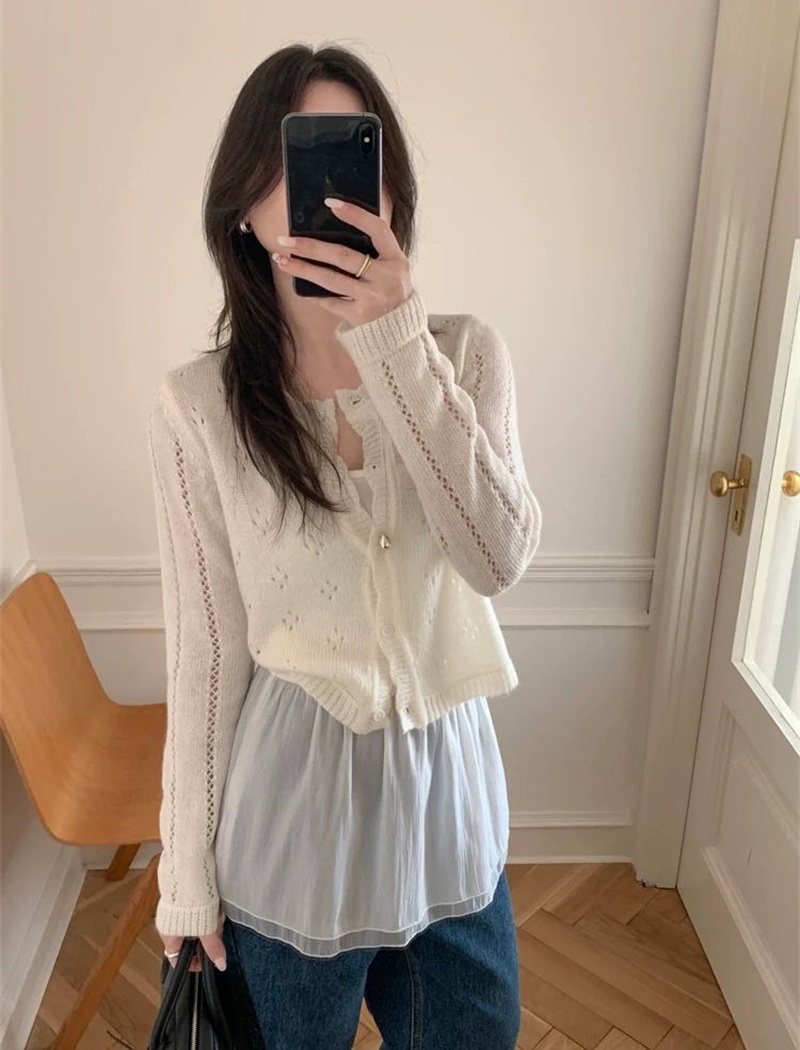 Outside the ride sunscreen smock knitted short cardigan for women