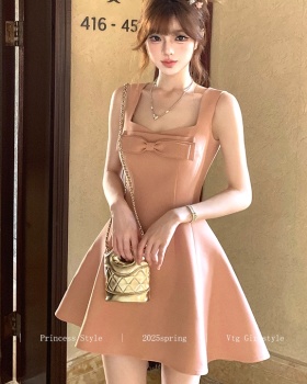 Swan rose big skirt bow jumpsuit