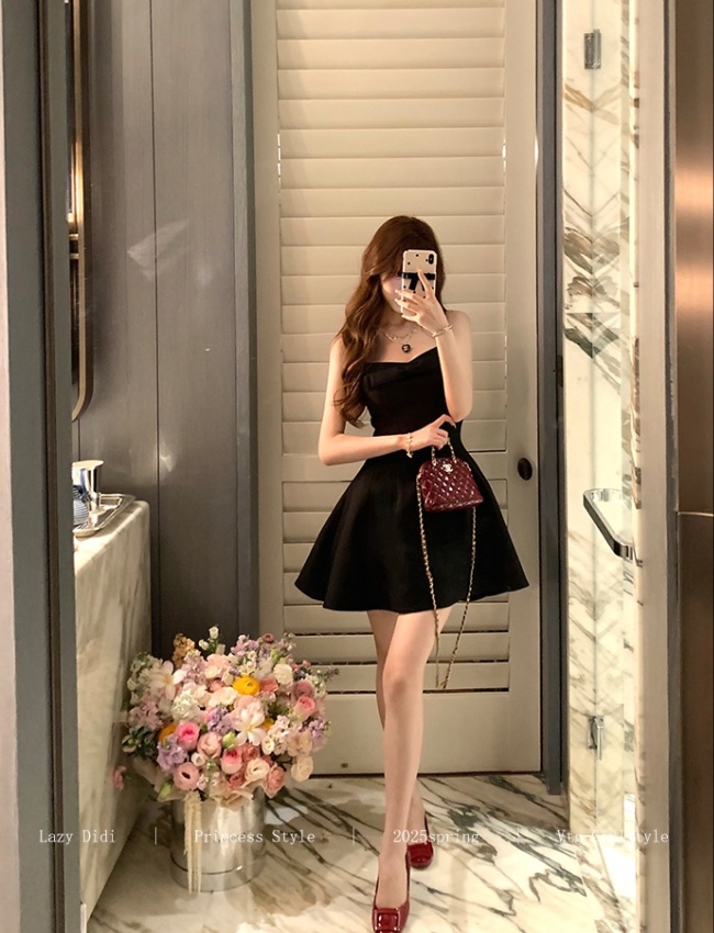 Swan rose big skirt bow jumpsuit