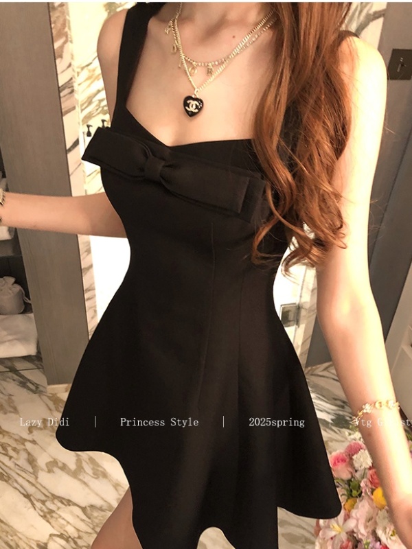 Swan rose big skirt bow jumpsuit