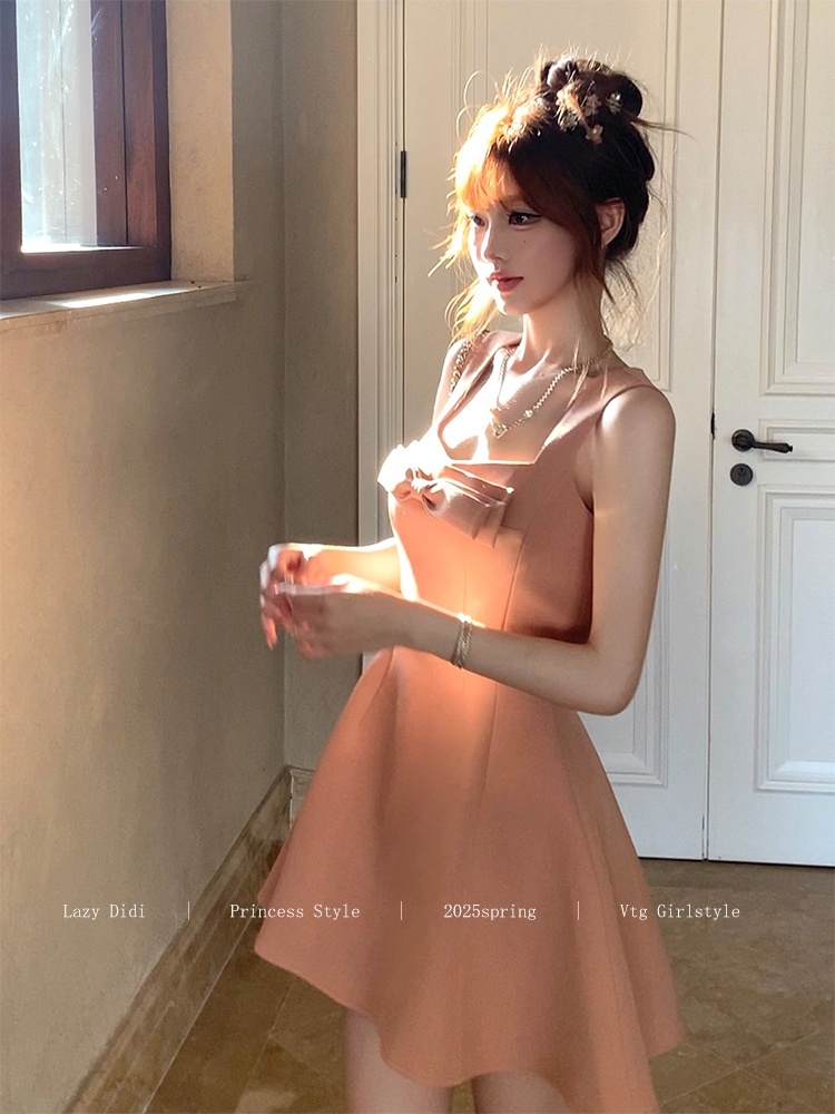 Swan rose big skirt bow jumpsuit