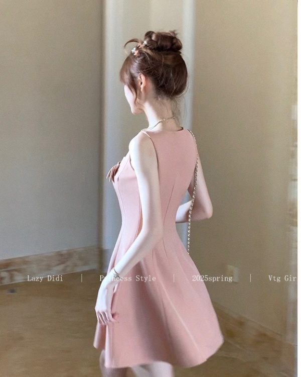 Swan rose big skirt bow jumpsuit