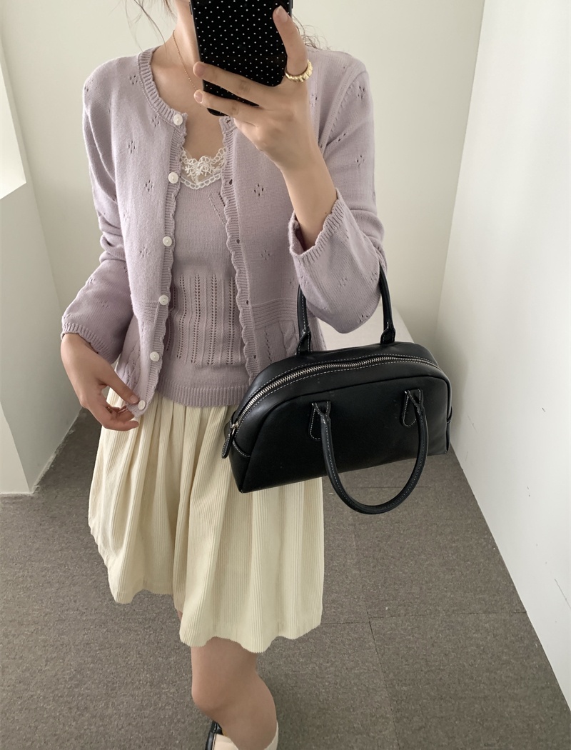 Sling autumn vest long sleeve hollow cardigan a set