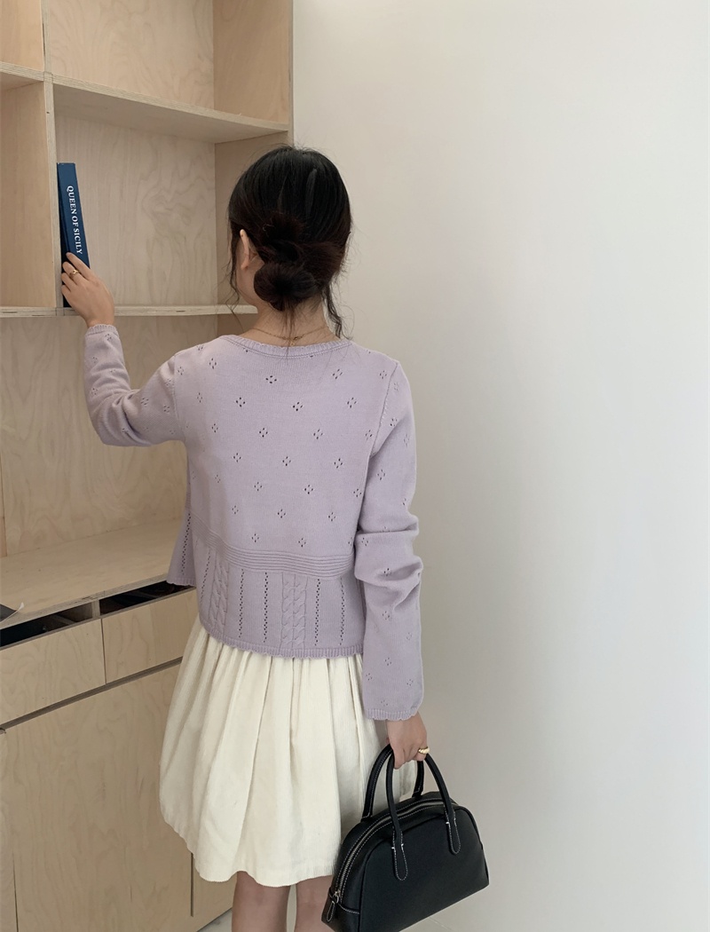 Sling autumn vest long sleeve hollow cardigan a set