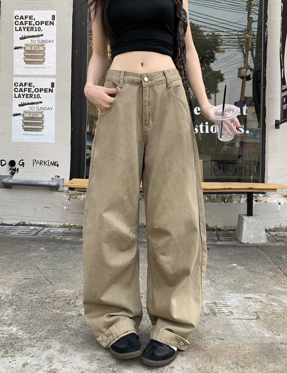 Autumn retro straight work pants for women