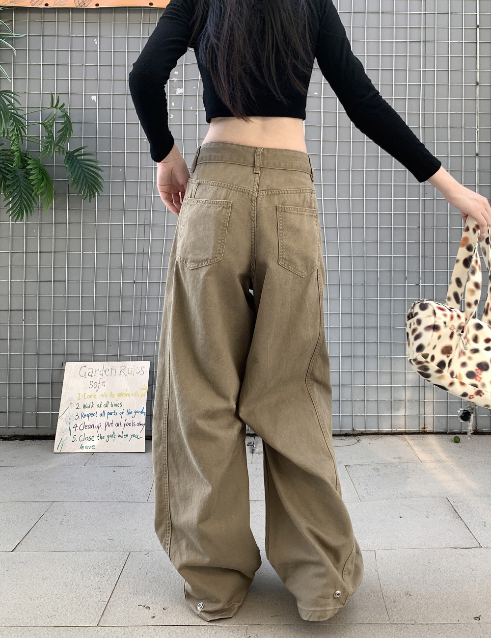 Autumn retro straight work pants for women
