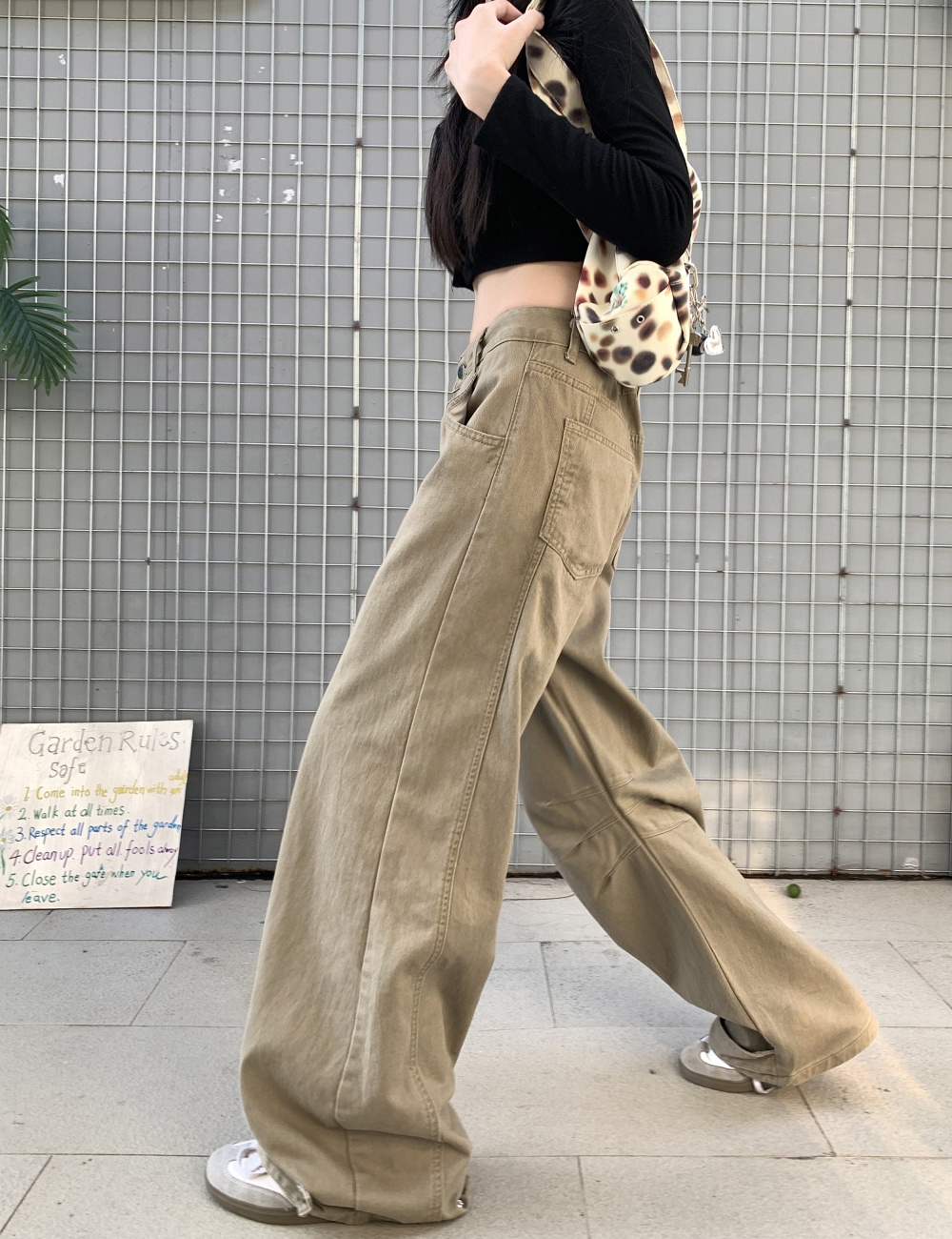Autumn retro straight work pants for women